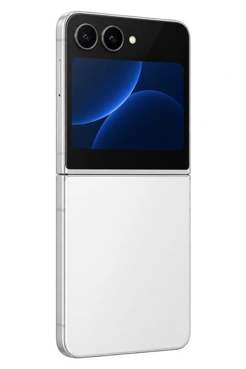 Gestileerde illustratie van Samsung Galaxy Z Flip7 FE